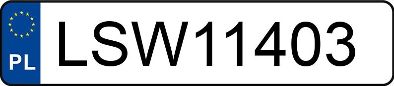 Numer rejestracyjny LSW 11403 posiada PEUGEOT 306 XN - LSW11403