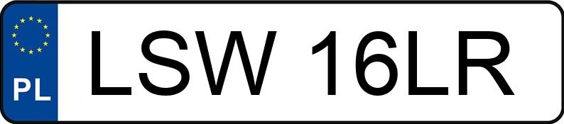 The registration number LSW 16LR has PEUGEOT 207 SW HDI MR`07 E4 Sporty 110 - LSW16LR