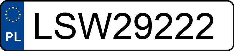Numer rejestracyjny LSW 29222 posiada LEXUS IS300 - LSW29222