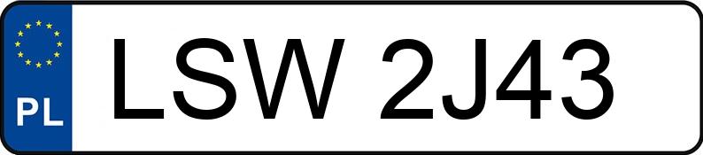Numer rejestracyjny LSW 2J43 posiada OPEL VECTRA - LSW2J43