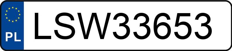 Il numero di registrazione LSW 33653 ha TOYOTA Avensis Sedan MR`03 E4 Sol Aut. - LSW33653