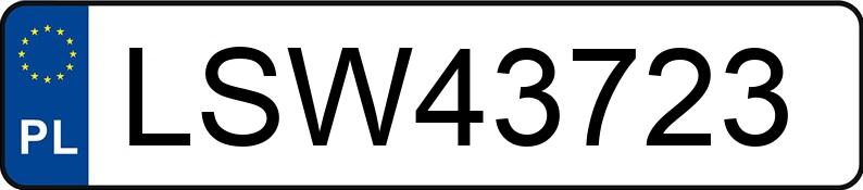 Numer rejestracyjny LSW 43723 posiada FIAT 500 L - LSW43723
