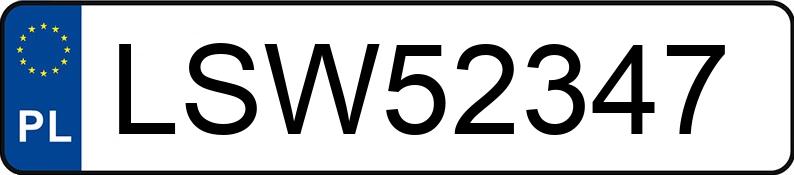 Numer rejestracyjny LSW 52347 posiada PEUGEOT 307 1.6 MR`01 E3 XT - LSW52347