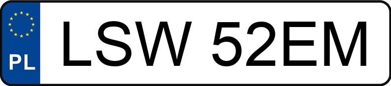 Numer rejestracyjny LSW 52EM posiada VOLKSWAGEN Passat GP 1.9 TDI MR`00 E3 Basis 4MOTION - LSW52EM