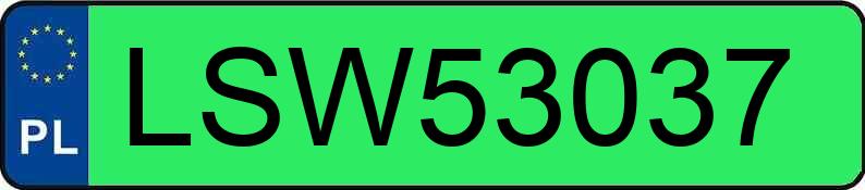 Numer rejestracyjny LSW 53037 posiada DACIA SPRING - LSW53037