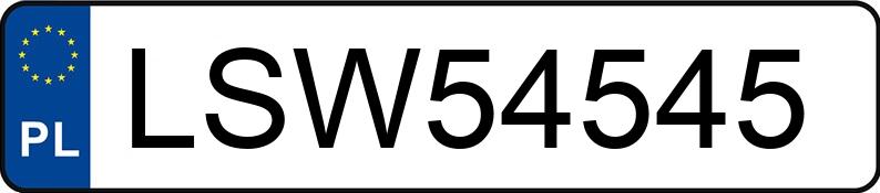 Numer rejestracyjny LSW 54545 posiada ZOELLER TECH TGS L.2007.46.003 - LSW54545 Numer rejestracyjny LSW 54545 posiada ZOELLER TECH TGS L.2007.46.003 - LSW54545