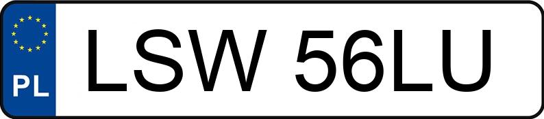 Numer rejestracyjny LSW 56LU posiada BMW 116i MR`04 E3 E87 116i MR`04 E3 E87 - LSW56LU