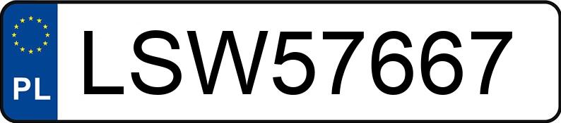 Numer rejestracyjny LSW 57667 posiada KIA Sportage 2.0 MR`10 E5 S - LSW57667