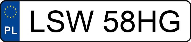 Numer rejestracyjny LSW 58HG posiada TOYOTA COROLLA - LSW58HG