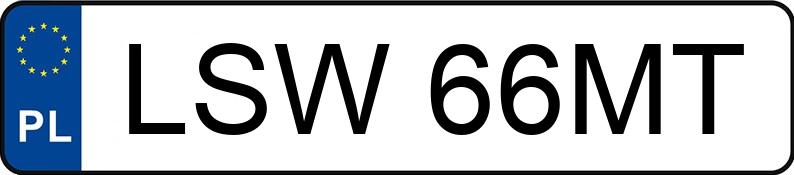 Numer rejestracyjny LSW 66MT posiada VOLKSWAGEN SCIROCCO - LSW66MT