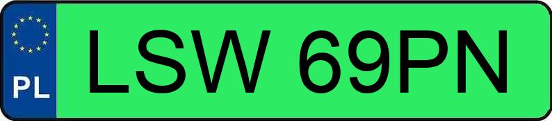 Numer rejestracyjny LSW69PN posiada MITSUBISHI i-MiEV NPA-33