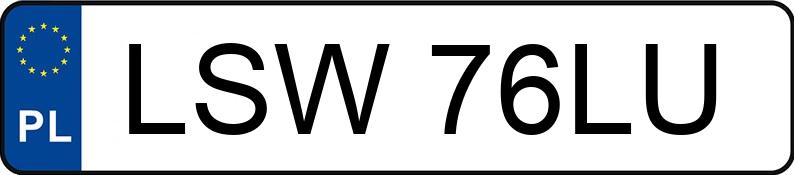 El número de registro LSW 76LU tiene BMW 528i MR`10 E5 F10 528i MR`10 E5 F10 - LSW76LU