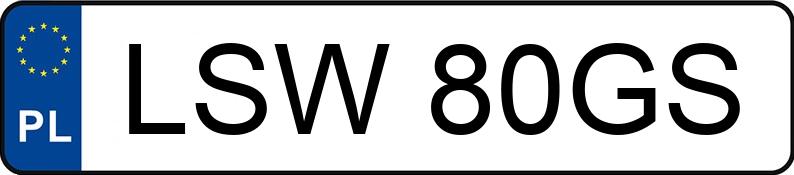 Numer rejestracyjny LSW 80GS posiada VOLKSWAGEN PASSAT - LSW80GS