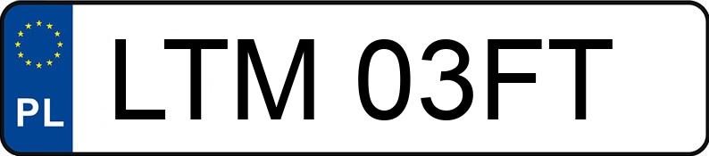 Numer rejestracyjny LTM 03FT posiada VOLKSWAGEN PASSAT 1.8 KAT - LTM03FT