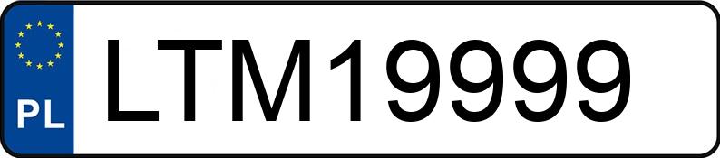 Numer rejestracyjny LTM 19999 posiada BMW 525 Diesel DPF MR`10 E5 F10 525 Diesel DPF MR`10 E5 F10 - LTM19999