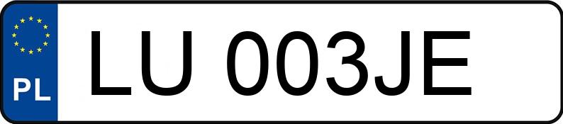 Numer rejestracyjny LU 003JE posiada AUDI A3 - LU003JE Numer rejestracyjny LU 003JE posiada AUDI A3 - LU003JE