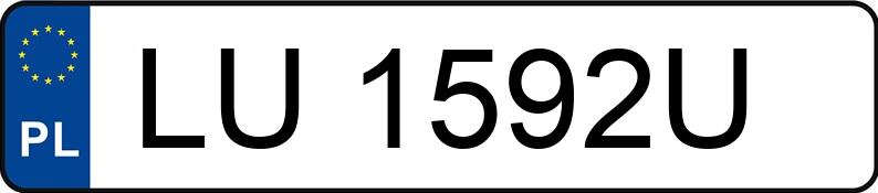 Numer rejestracyjny LU 1592U posiada MITSUBISHI Galant 2.0i Kat. MR`97 GLS - LU1592U