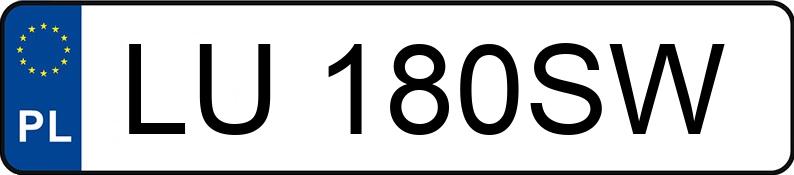 Numer rejestracyjny LU 180SW posiada AUDI A3 - LU180SW