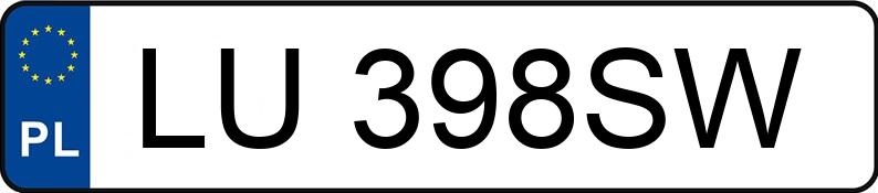 Numer rejestracyjny LU 398SW posiada TOYOTA COROLLA ZE1EE(EU,M) - LU398SW