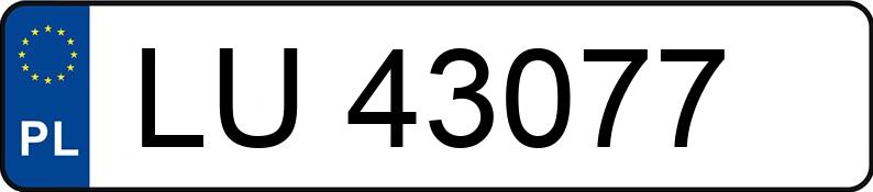 Numer rejestracyjny LU 43077 posiada OPEL TIGRA 1.4 KAT - LU43077