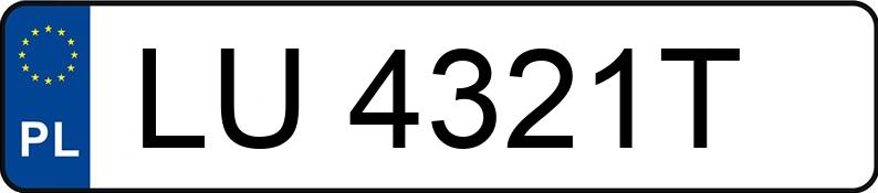 Numer rejestracyjny LU 4321T posiada AUDI A3 - LU4321T