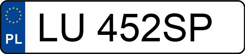 Numer rejestracyjny LU 452SP posiada AUDI A3 SPORTBACK - LU452SP