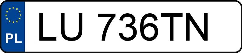 Numer rejestracyjny LU 736TN posiada FORD Fiesta Van 1.2 MR`13 E5 1.5t Fiesta Van 1.2 MR`13 E5 1.5t - LU736TN