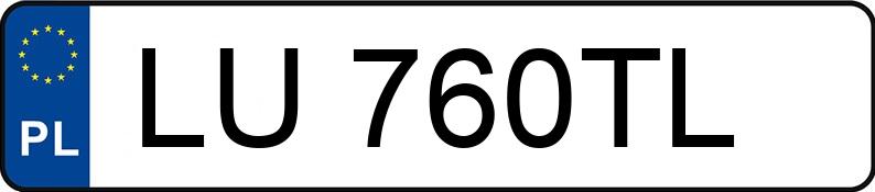 Numer rejestracyjny LU 760TL posiada AUDI A3 1.6 MR`09 E4 8P Ambition - LU760TL