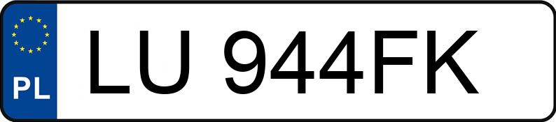 Numer rejestracyjny LU 944FK posiada MAZDA Tribute MR`00 E3 Comfort 2WD - LU944FK