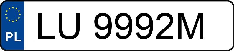 Numer rejestracyjny LU 9992M posiada HONDA Civic 1.4i MR`95 i - LU9992M