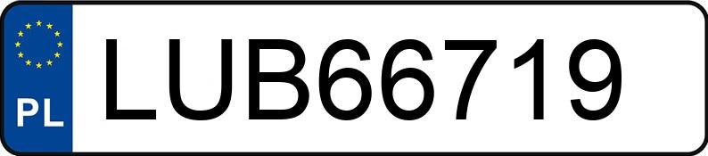 Numer rejestracyjny LUB 66719 posiada AUDI 100 2.0 Kat. MR`88 44 e - LUB66719