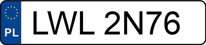 Numer rejestracyjny LWL 2N76 posiada BMW 335i MR`12 E5 F30 xDrive - LWL2N76