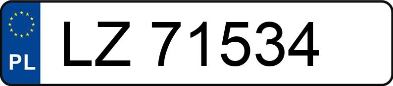 Zgubiono tablicę rejestracyjną o numerach LZ71534