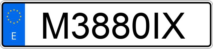 Numer rejestracyjny M3880IX posiada PEUGEOT 205