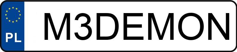 Numer rejestracyjny M3DEMON posiada BMW 318 I Numer rejestracyjny M3DEMON posiada BMW 318 I