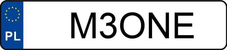 Numer rejestracyjny M3ONE posiada BMW 318i Kat. E30 s