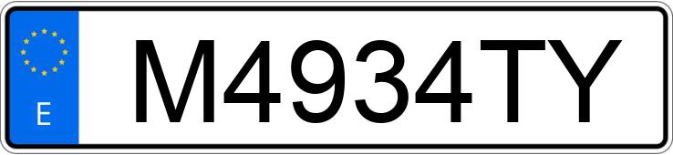 Numer rejestracyjny M4934TY posiada OPEL CALIBRA