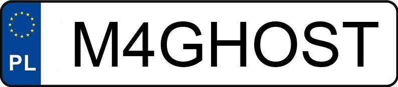 Numer rejestracyjny M4GHOST posiada BMW M 4 Coupe 3.0 MR`14 E6 F82 M Drivelogic