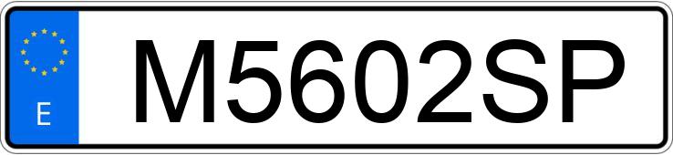 El número de registro M5602SP tiene VOLKSWAGEN GOLF