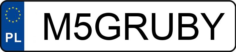 Numer rejestracyjny M5GRUBY posiada BMW M 5 4.4 MR`21 E6d F90 M Competition Steptronic