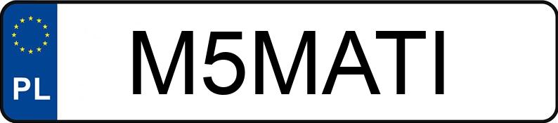 Numer rejestracyjny M5MATI posiada BMW 528i MR`10 E5 F10 528i MR`10 E5 F10