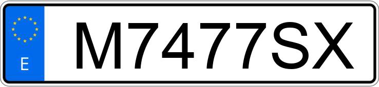 Numer rejestracyjny M7477SX posiada VOLKSWAGEN GOLF