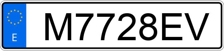 Numer rejestracyjny M7728EV posiada MERCEDES 230 (123)