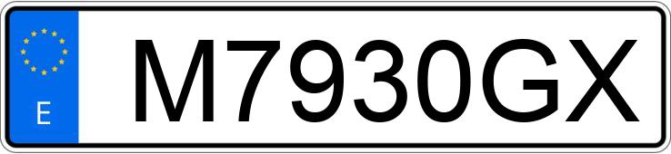 Numer rejestracyjny M7930GX posiada RENAULT 18