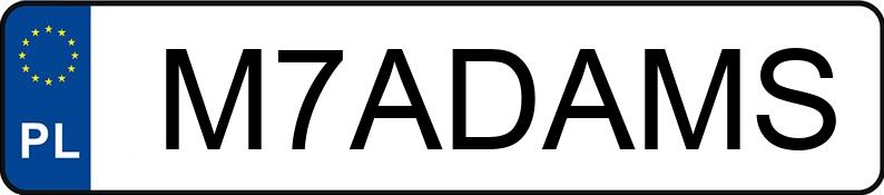Numer rejestracyjny M7ADAMS posiada BMW 328