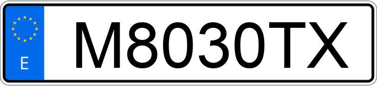 Numer rejestracyjny M8030TX posiada PEUGEOT 106