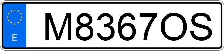 Numer rejestracyjny M8367OS posiada VOLKSWAGEN GOLF