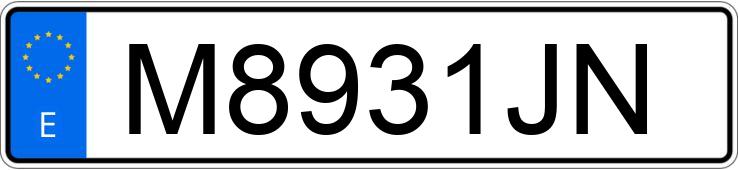 Numer rejestracyjny M8931JN posiada CITROEN AX