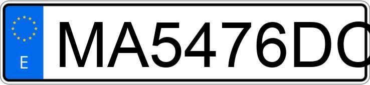 Numer rejestracyjny MA5476DC posiada VOLKSWAGEN GOLF