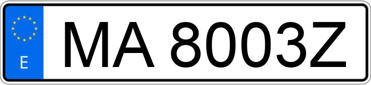Numer rejestracyjny MA8003Z posiada FORD ESCORT